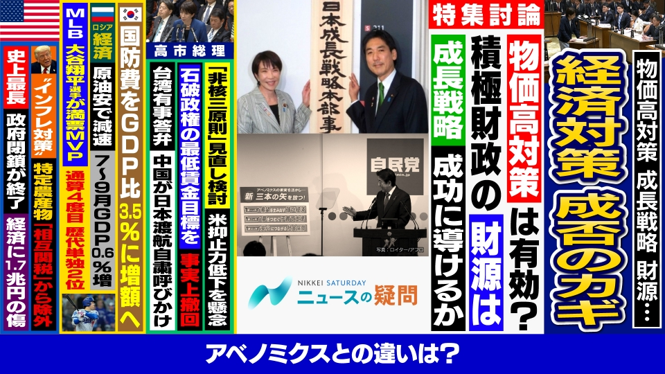 日経サタデー ニュースの疑問 11月15日(土)放送分 高市総理の積極財政