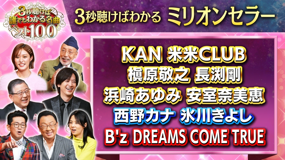 3秒聴けば誰でもわかる名曲ベスト100 1月8日(月)放送分 後編