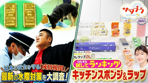 サタプラ 【前編】日々のストレスを軽減!?『スポンジ＆ラップ』ランキング！金の密輸を防げ！『成田税関』最先端の水際対策！日常に潜むピンチ脱出法！新川優愛×真空ガク（＃581）