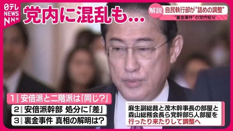 日テレNEWSセレクト 【解説】“裏金事件”の党内処分  自民執行部が“詰めの調整”  安倍派幹部・処分に「差」…反発も