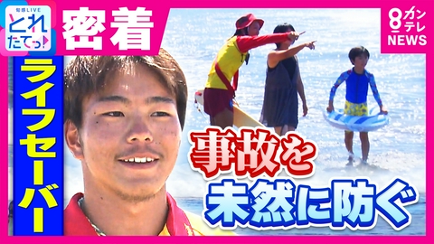 旬感LIVE とれたてっ！ 【密着】海水浴客の安全を守る「ライフセーバー」炎天下でのパトロール　毎朝海に入り地形や波をチェック　台風で“異変”も