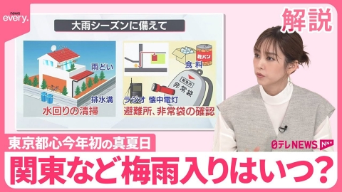 日テレNEWSセレクト 【解説】関東など梅雨入りはいつ？　季節外れの暑さ続く…今後の気温は？