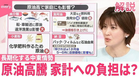 日テレNEWSセレクト 【#みんなのギモン】原油高騰 ガソリン以外の製品も値上がりへ 家計への負担は？