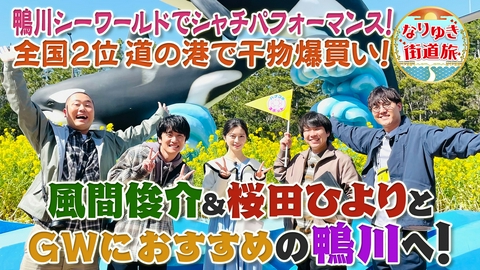 なりゆき街道旅 風間俊介＆桜田ひよりと行くGWにオススメ房総・鴨川の旅！絶品名物丼＆金目鯛…旬の海鮮食べつくし！鴨川シーワールドで大興奮！