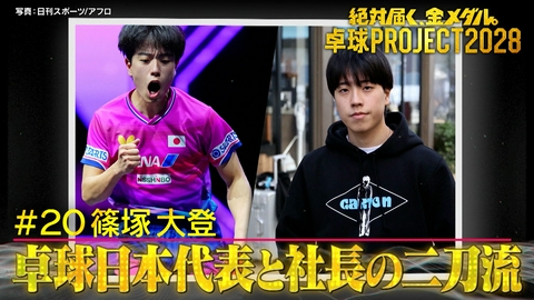 ～絶対届く、金メダル。～卓球PROJECT2028 #20世界卓球ダブルス金・篠塚大登は卓球界の二刀流！独占取材