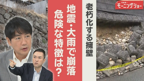 【羽鳥パネル】羽鳥慎一モーニングショー 危険な擁壁　地震・大雨で崩落リスク賠償責任も