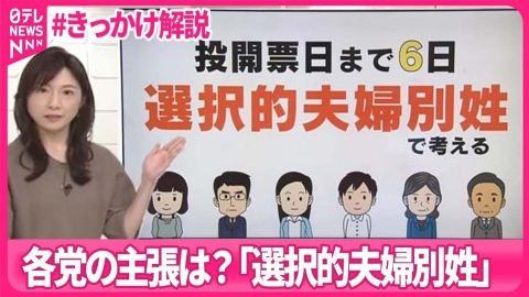 日テレNEWSセレクト 【#きっかけ解説】各党の主張は？「選択的夫婦別姓」について考える