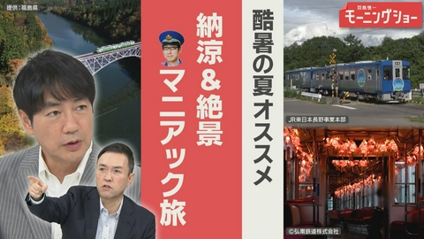 【羽鳥パネル】羽鳥慎一モーニングショー 酷暑の夏おすすめ　鉄道芸人厳選！マニアック納涼旅
