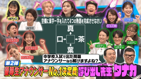 呼び出し先生タナカ 全キー局元エースアナが大集合！漢検＆難関中入試問題