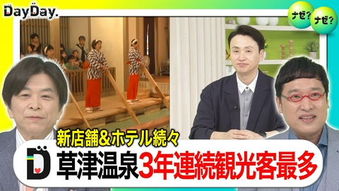 DayDay. V字回復の秘密！新名物続々 草津温泉に観光客殺到のワケ【ナゼ？ナゼ？】