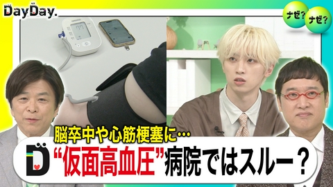 DayDay. 病院では正常、自宅では高い！実は怖い…「仮面高血圧」【ナゼ？ナゼ？】