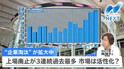 NIKKEI NEWS NEXT 過去最多の上場廃止は「前向きな退出」か/島々をアートで再生