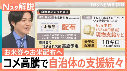 TBS NEWS DIG Powered by JNN 6月13日(金)放送分 コメ高騰で自治体