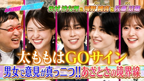 あざとくて何が悪いの？ JO1河野＆佐藤＆松村沙友理とあざとさの境界線を大激論!!