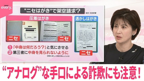 日テレNEWSセレクト 【なるほどッ！】ニセ封書やニセはがき “アナログ”な手口による詐欺にも注意！ 遺失物センターかたり…