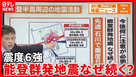 日テレNEWSセレクト 【解説】能登半島で震度6強の大地震…2年以上続く群発地震のメカニズムは？『週刊地震ニュース』