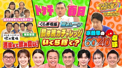 いくらかわかる金？ くら寿司名物！高速レーンで春日が動体視力クイズ＆塚田農場で満腹
