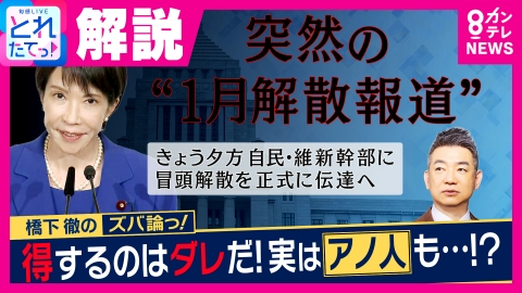 旬感LIVE とれたてっ！ 【橋下徹解説】「完全に高市さんのための選挙」"解散・総選挙"「民意を得るのはやりたいことやる上で必要不可欠」吉村知事・横山市長”W選”「6月が規定路線だった」