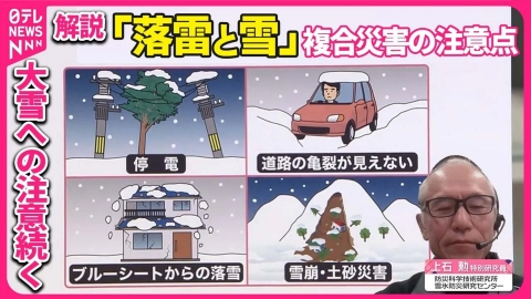 日テレNEWSセレクト 【解説】被災地に雪　“ブルーシートで落雪”・地震で斜面弱体化…新たな危険性は