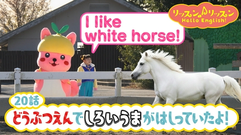 リッスン♪リッスン Hello English！ ♪２０　どうぶつえんで しろいうまが はしっていたよ！