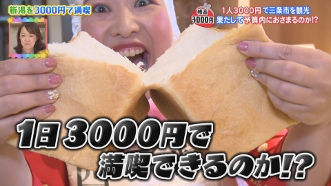 新潟全県民バラエティ 水曜見ナイト 3000円で三条市を満喫＆新発田市で家宝ザックザク