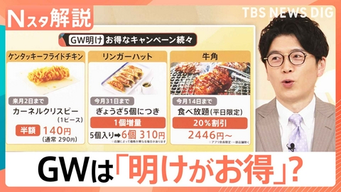 TBS NEWS DIG Powered by JNN GWは「明けがお得」?【Nスタ】