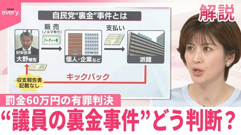日テレNEWSセレクト 【解説】自民党“裏金”事件 元参院議員の大野泰正被告に罰金60万円の有罪判決 一部無罪 判断の分かれ目は？