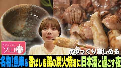 かごしまソロ活 名物！魚串＆香ばしき鶏の炭火焼きに日本酒と過ごす夜