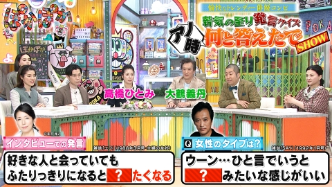 ぽかぽか 3月6日(木)放送分 木曜（2）過去の発言Q＆お肉カット