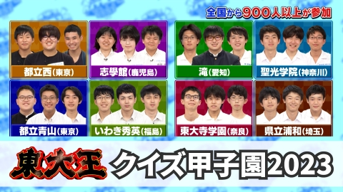 東大王 東大王クイズ甲子園2023 前編