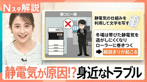 TBS NEWS DIG Powered by JNN バチッ!静電気“溜めやすい人”の特徴は【Nスタ】