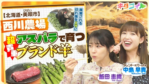 キタコイ 中島早貴、アスパラを食べるブランド羊！