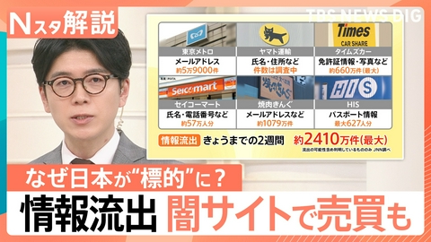 TBS NEWS DIG Powered by JNN 相次ぐ情報漏えい 日本が“標的”？【Nスタ】