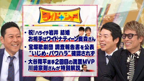 ワイドナショー 大谷翔平選手満票MVP！川﨑宗則さんが特別解説