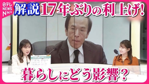 日テレNEWSセレクト 【解説】マイナス金利解除で…暮らしへの影響は？今後の金融政策は？