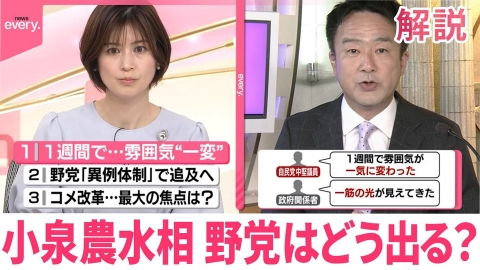 日テレNEWSセレクト 【解説】小泉農水相就任1週間 “コメ大臣”永田町はどう見る？