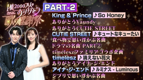 1億2000万人のありがとう 歌の感謝祭 PART2 20:26〜21:53