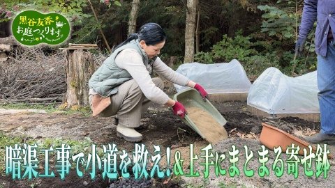 黒谷友香、お庭つくります 第50回「簡単！暗渠工事で小道を救え＆上手にまとまる寄せ鉢に挑戦」