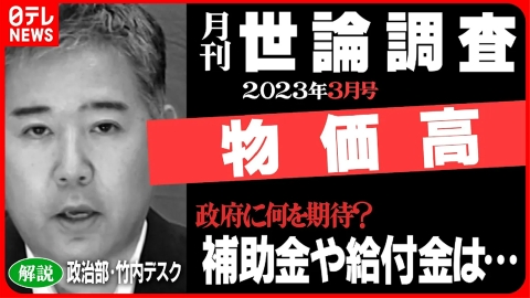 日テレNEWSセレクト 【解説】止まらぬ物価高が生活直撃 政府の対策は？ 2023年3月世論調査
