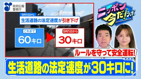 ニッポン 今だ！ラボ 生活道路の法定速度が30km／hに！