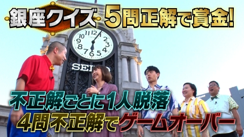 クイズ！サバイバル4 やす子が銀座で大白熱！芸能人街歩きクイズ！