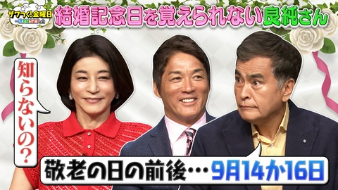 ザワつく！ 金曜日 良純さん 結婚記念日の話題で大ピンチ!?ちさ子さんとも共通点が！＆天ぷらVSから揚げで究極の2択