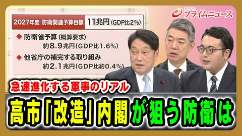 プライムニュース 急速進化する軍事のリアルに高市「改造」内閣が狙う防衛は