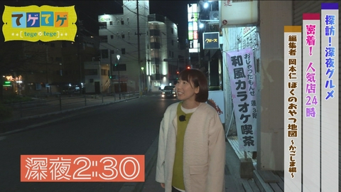 てゲてゲ 「深夜グルメ探訪」「密着！人気店２４時」