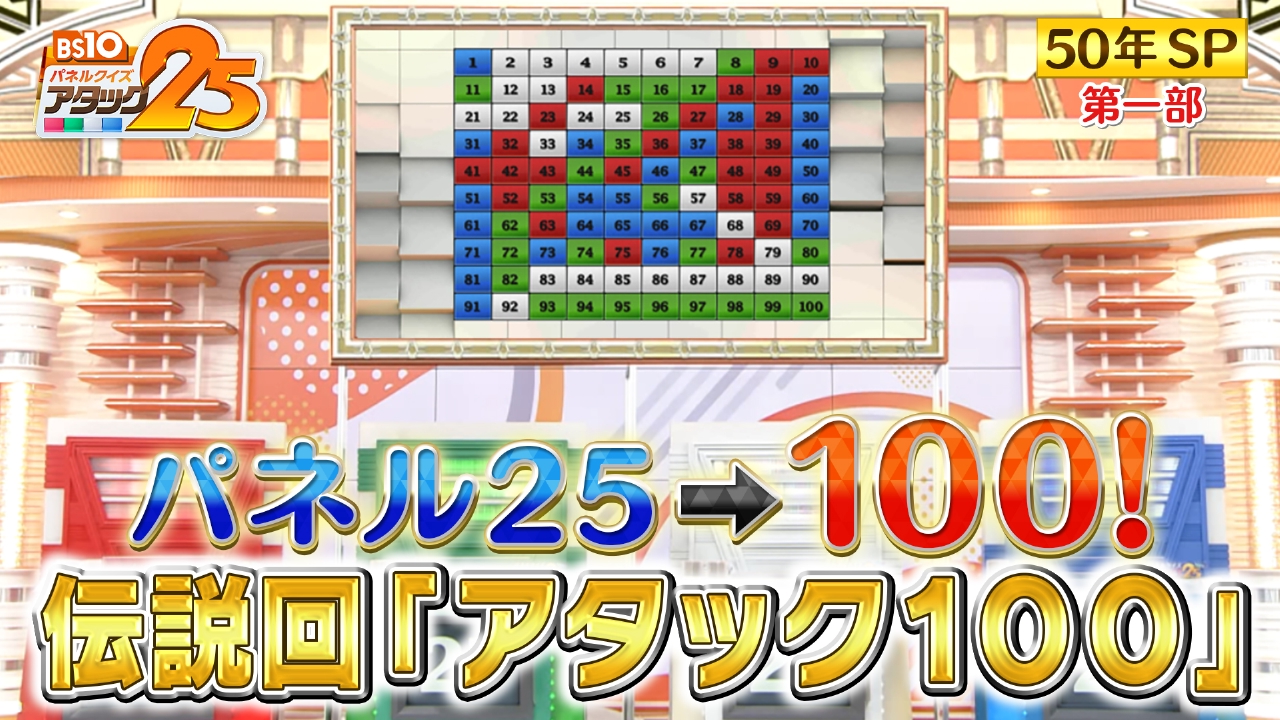 BS10 パネルクイズ アタック25 4月6日(日)放送分 5時間SP第一部