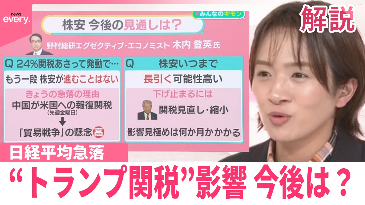 日テレNEWSセレクト 4月7日(月)放送分 【“トランプ関税”】株価急落  暮らしへの影響・今後の見通しは【#みんなのギモン】｜報道／ドキュメンタリー｜見逃し無料配信はTVer！人気の動画見放題